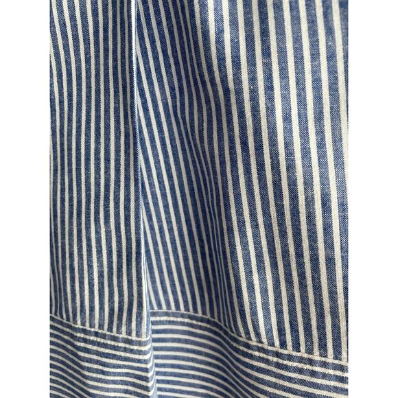 DKNY Donna Karan Blue White Striped Almost Sleeveless Size L Women's Top - Picture 5 of 10